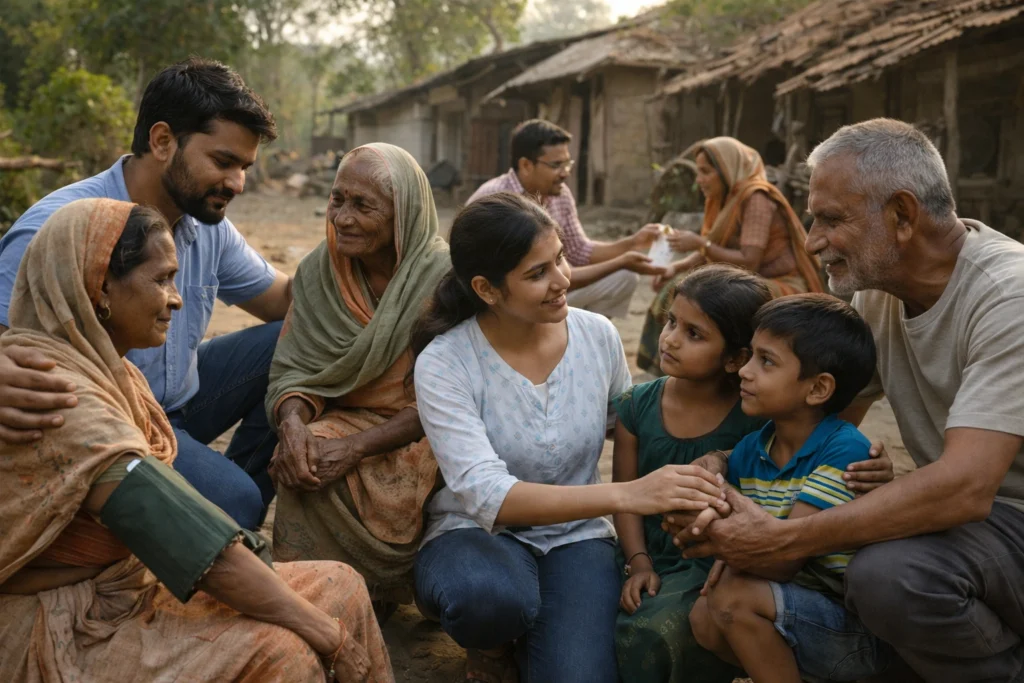 Udta Bharat volunteers supporting underprivileged people with dignity and compassion at the grassroots level in India